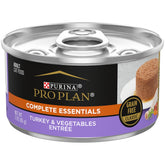 Purina Pro Plan grain free pate pull-top can front view highlighting 24-pack convenience