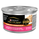 Purina Pro Plan Gravy Pate Salmon and Rice Entree in Sauce can with pull-top lid, tasty real salmon for adult cats
