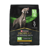 Purina Pro Plan HA hydrolyzed protein dog food bag with chicken flavor supports sensitive digestion.