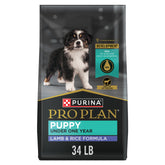 Purina Pro Plan high protein puppy kibble with real lamb for lean growth