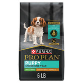 Purina Pro Plan high-protein small-breed puppy food bag highlighting premium nutrition for active puppies