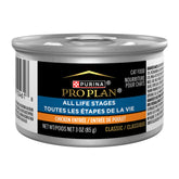 Purina Pro Plan high protein wet cat food in a 3oz can for all life stages.