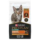 Purina Pro Plan Kitten kibble with real chicken and crunchy bites.