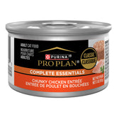 Purina Pro Plan pate real chicken in a pull-top can offers high-protein texture for adult cats