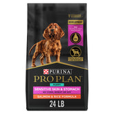 Purina Pro Plan Puppy Salmon and Rice bag front view for sensitive stomach nutrition