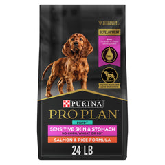 Purina Pro Plan Puppy Salmon and Rice bag front view for sensitive stomach nutrition