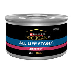 Purina Pro Plan Salmon Pate Classic Entree served in a bowl supports balanced nutrition for all life stages