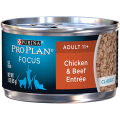 Purina Pro Plan SENIOR 11+ pate texture close-up showing moist, tender consistency.