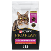 Purina Pro Plan Sensitive Skin and Stomach salmon and rice cat food bag for gentle digestion