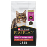 Purina Pro Plan Sensitive Skin and Stomach Salmon Rice Bag supports gentle digestion with real salmon.