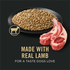 Purina Pro Plan Sensitive Skin Stomach lamb pate close-up shows real lamb.