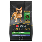 Purina Pro Plan Small Breed bag front highlighting high-protein nutrition for active dogs