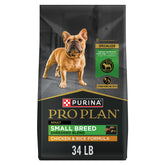 Purina Pro Plan Small Breed Shredded Blend bag front view showing packaging for small dogs