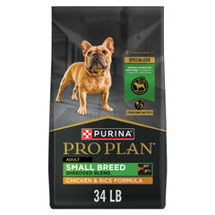 Purina Pro Plan Small Breed Shredded Blend bag front view showing packaging for small dogs