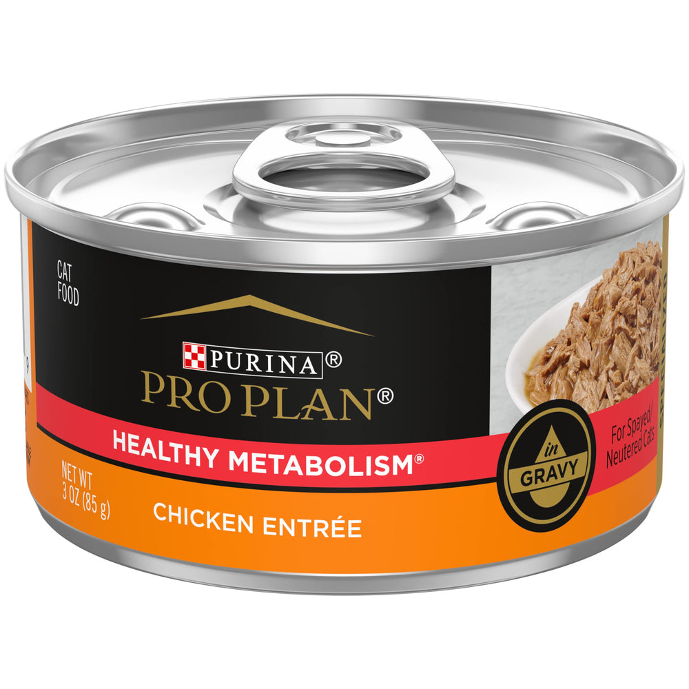 Purina Pro Plan SPECIALIZED Healthy Metabolism Chicken Entree can with gravy for palatable energy support