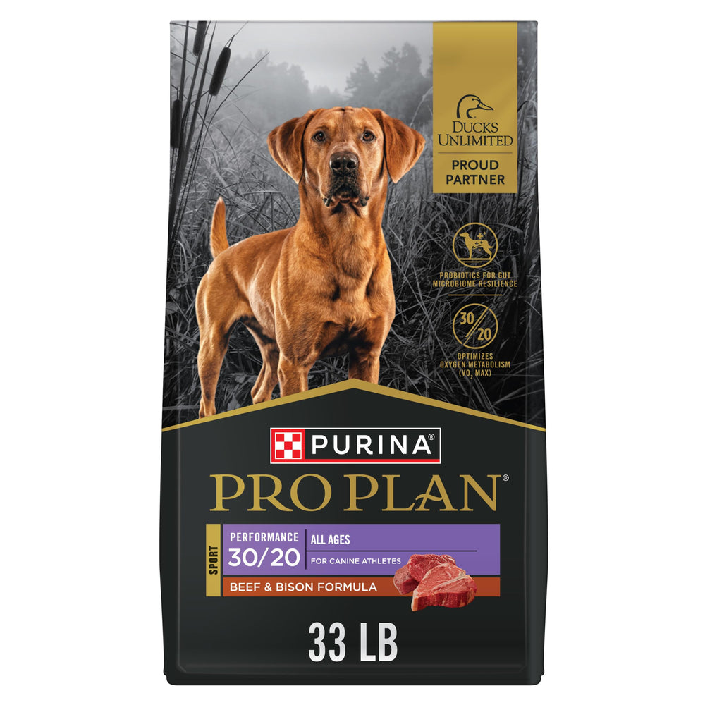 Purina Pro Plan Sport Beef First Ingredient supports lean muscles in active dogs.