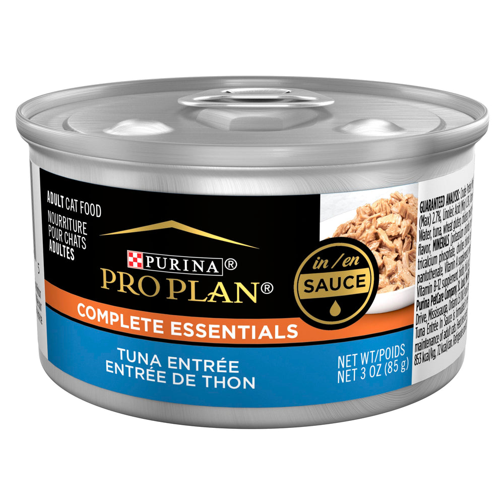 Purina Pro Plan Tuna Entree in Sauce pull-top can for easy serving