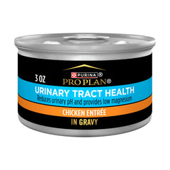 Purina Pro Plan urinary tract health can with real chicken in gravy.