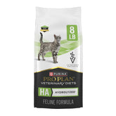 Purina Pro Plan Veterinary Diets HA hydrolyzed cat food bag, gentle nutrition for sensitive stomachs.