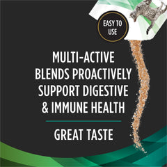 Purina Pro Plan Veterinary Multi Care label close-up showing prebiotic and probiotic blend.