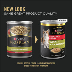Purina Pro Plan Weight Management gravy serving bowl showing portion control.