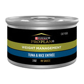Purina Pro Plan Weight Management tuna and rice entrée sauce pour highlights flavor appeal for weight control