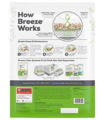 Purina Tidy Cats Breeze dust-free pellets pour cleanly, reducing mess.