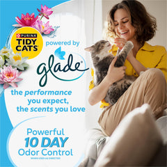 Glade Clear Springs scented litter in a multi-cat box area.
