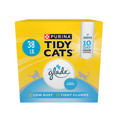 Purina Tidy Cats Glade Clear Springs packaging for multi-cat use.