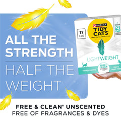 Purina Tidy Cats LightWeight Free and Clean unscented formula keeps noses happy.