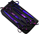 Purple Dragon 7-inch thinning scissors for smooth thinning and precise shaping.