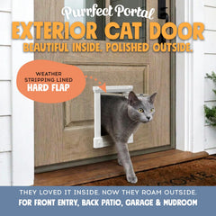 Purrfect Portal 4-way locking system enables controlled pet access, keeping interiors secure outdoors.
