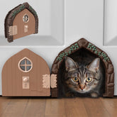 Purrfect Portal Fairy Door installed in solid-core door for seamless interior access.
