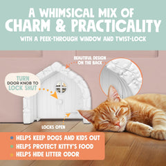 Purrfect Portal Fairy Door large opening accommodates cats up to 20 lbs.