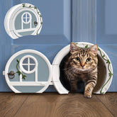 Purrfect Portal Gnome Door front view, stylish interior access for cats up to 20 lbs.