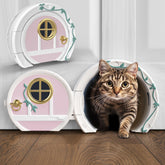 Purrfect Portal Gnome Door interior setup offers easy, private cat access.