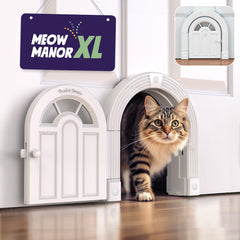 Purrfect Portal Meow Manor XL door closed shows privacy for your cat.