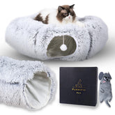 Purrific Pet cat tunnel bed interior plush fabric for a cozy hideaway
