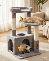Purrlato 32In cat tower top perch for window watching and cozy naps.