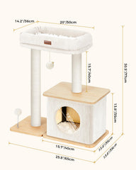 Purrlato cat tree with sisal posts satisfying scratching and furniture protection