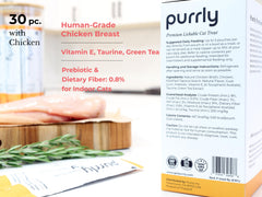 Purrly chicken broth aroma enhances appeal during snacking.