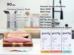 Purrly topper served from finger supports bonding and interactive feeding.