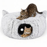 Purrpuff 3-in-1 cat tunnel bed foldable design for versatile play and rest.