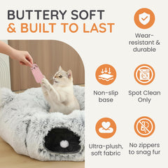 Purrpuff non-slip base keeps the bed stable during playful moments.