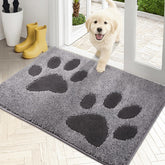 PURRUGS dirt-trapping door mat in grey catching mud and moisture at the entrance