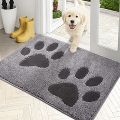 PURRUGS dirt-trapping door mat in grey catching mud and moisture at the entrance