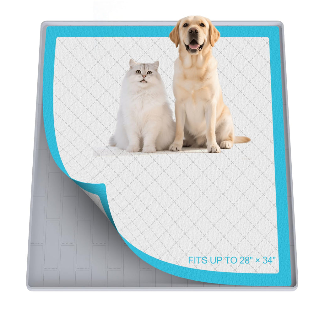 PUWANJILI pee pad holder with raised edge prevents spills on training pads.