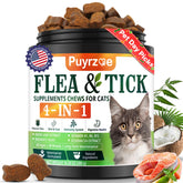 Puyrzoe 4-in-1 flea-tick chewables pack for daily cat defense