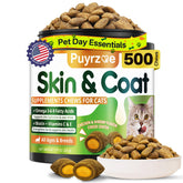 Puyrzoe Cat Skin and Coat chews bottle pour boosts omega for coat health