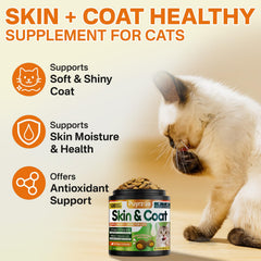 Puyrzoe cat skin coat chews pack shot features chicken shrimp flavor appeal